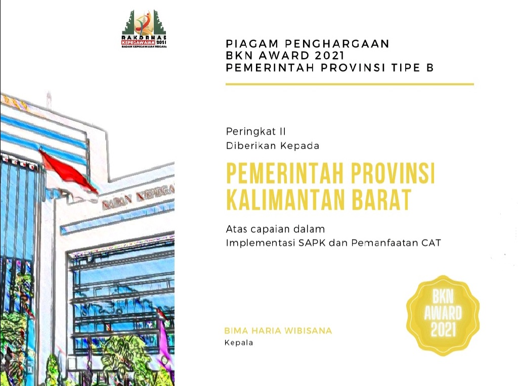 BKN AWARD 2021 IMPLEMENTASI SAPK DAN PEMANFAATAN CAT PERINGKAT II